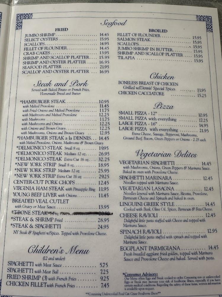 Dennis Spaghetti & Steak House Menu image 3