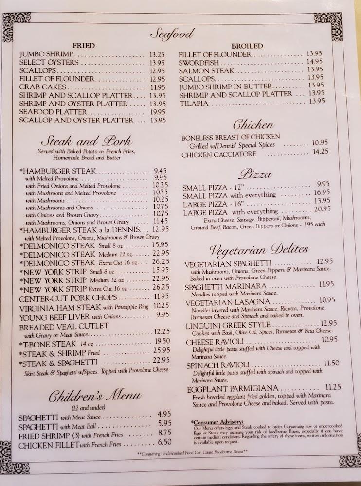Dennis Spaghetti & Steak House Menu image 4
